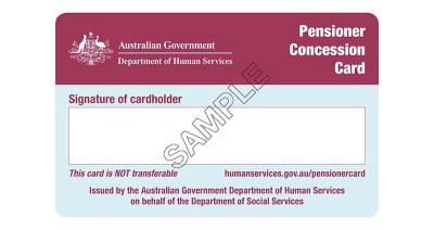 pensioner concession card signature field