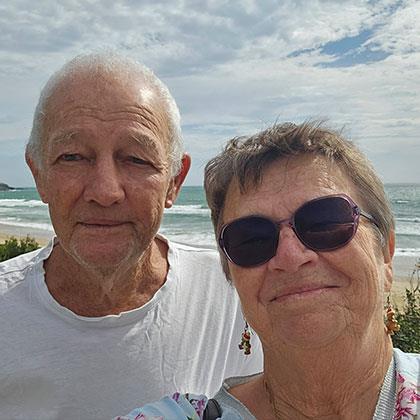 Neil and Michelle, two happy Cotton Tree Audiology client